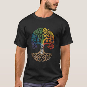 Farbiger Baum des Lebens Wikinger Midgard Asgard T T-Shirt