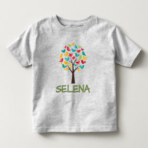 Farbiger Baum mit Vögeln Kleinkind T-shirt