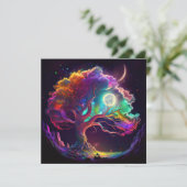 Farbiger Baum Monte Galaxy Fantasie Einladung (Stehend Vorderseite)