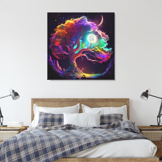 Farbiger Baum Monte Galaxy Fantasie Leinwanddruck (Insitu (Schlafzimmer))