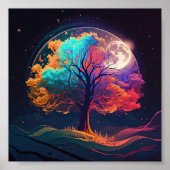 Farbiger Baum Monte Galaxy Fantasie Poster (Vorne)