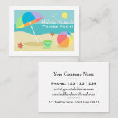 Farbiger Beach Holiday Scene Travel Agent Visitenkarte (Vorne/Hinten)