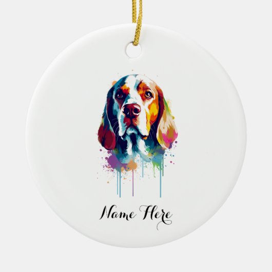 Farbiger Beagle Keramik Ornament (Vorne)