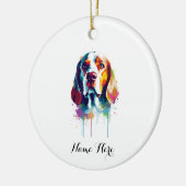 Farbiger Beagle Keramik Ornament (Links)