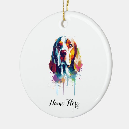 Farbiger Beagle Keramik Ornament (Links)