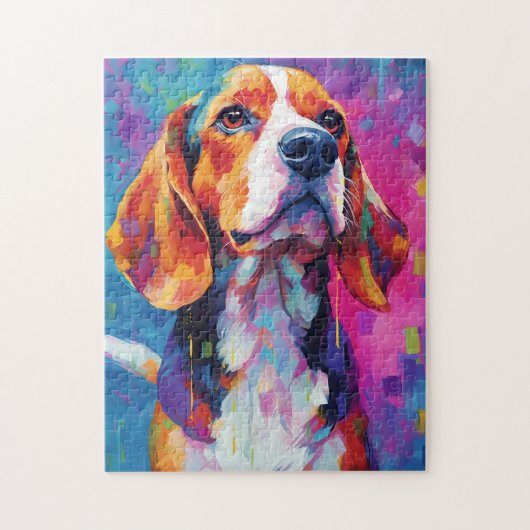 Farbiger Beagle Puzzle (Vertikal)