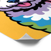 Farbiger Bichon Frise Hund Pop Art Poster (Ecke)