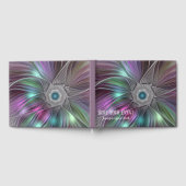 Farbiger Big Blume Abstrakter Trippy Fraktal Text Gästebuch (Voll)