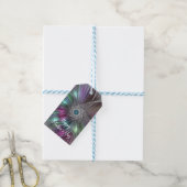 Farbiger Big Blume Abstrakter Trippy Fraktal Text Geschenkanhänger (Mit Garn)