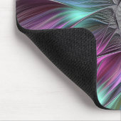 Farbiger Big Blume Abstrakter Trippy Fraktal Text Mousepad (Ecke)