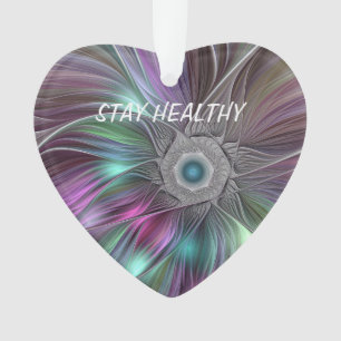 Farbiger Big Blume Abstrakter Trippy Fraktal Text Ornament