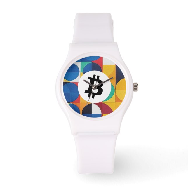Farbiger Bitcoin Armbanduhr (Vorderseite)