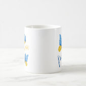 Farbiger Blauer Gelber Schmetterling Kaffeetasse (Mittel)