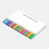 Farbiger Bleistift-glücklicher heller Spaß scherzt Post-it Klebezettel (angewinkelt)