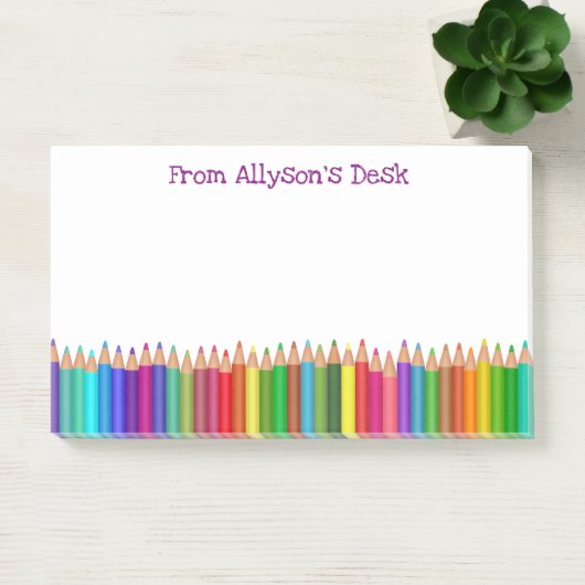 Farbiger Bleistift-glücklicher heller Spaß scherzt Post-it Klebezettel (Büro)