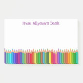 Farbiger Bleistift-glücklicher heller Spaß scherzt Post-it Klebezettel (Vorderseite)