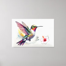 Farbiger Bleistift Hummingbird mit Blume