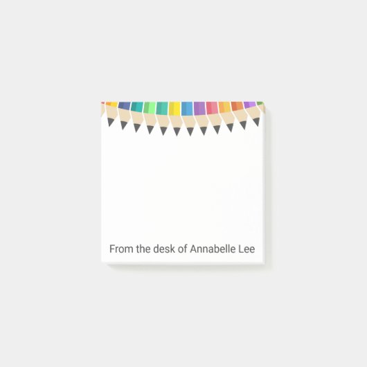 Farbiger BleistifteSwag Post-it Klebezettel (Vorderseite)