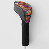 Farbiger blühender Kaktus Personalisiert Golf Headcover (angewinkelt)