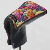 Farbiger blühender Kaktus Personalisiert Golf Headcover (3/4 Vorderseite)