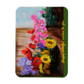 farbiger Blume-Korb Flexibles Foto Magnet (Vertikal)