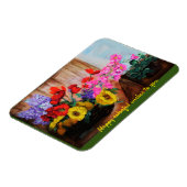farbiger Blume-Korb Flexibles Foto Magnet (Linke Seite)
