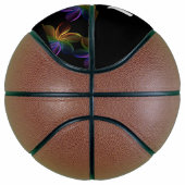 Farbiger Blumendruck schwarz Basketball (Rechts)