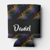 Farbiger Blumendruck schwarz Dosenkühler (Rückseite)