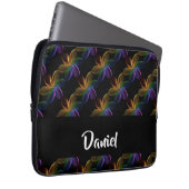 Farbiger Blumendruck schwarz Laptopschutzhülle (Vorne Rechts)