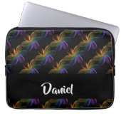 Farbiger Blumendruck schwarz Laptopschutzhülle (Vorderseite)