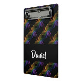 Farbiger Blumendruck schwarz Mini Klemmbrett (Gewinkelt2)