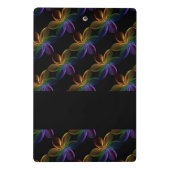 Farbiger Blumendruck schwarz Mini Klemmbrett (Rückseite)