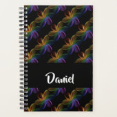 Farbiger Blumendruck schwarz Planer (Vorderseite)