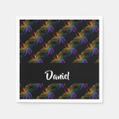 Farbiger Blumendruck schwarz Serviette (Vorderseite)