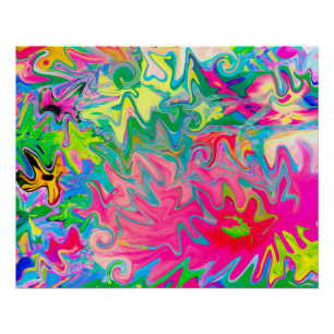 Farbiger Blumengarten Abstract Collage Poster