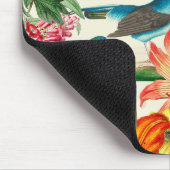 Farbiger Blumengarten mit schönen Vögeln Mousepad (Ecke)