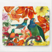 Farbiger Blumengarten mit schönen Vögeln Mousepad (Vorne)