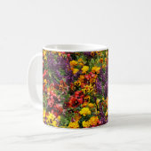 Farbiger blumengeschmückter Hintergrund Kaffeetasse (Vorderseite Links)