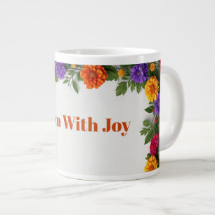Farbiger Blumenkranz mit Dahlien und Tagetes Jumbo-Tasse