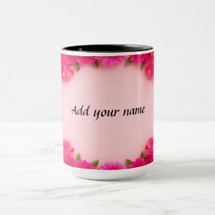 Farbiger Blumenrahmen Tasse