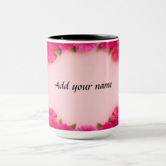 Farbiger Blumenrahmen Tasse (Zentrum)