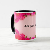 Farbiger Blumenrahmen Tasse (Vorderseite Links)