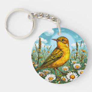 Farbiger Blythrohrsänger Vogel Schlüsselanhänger