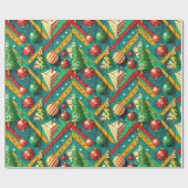 Farbiger Boho-Weihnachten Geschenkpapier (Flach)