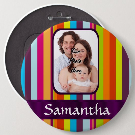 Farbiger Bonbenstreifen Button (Vorne & Hinten)