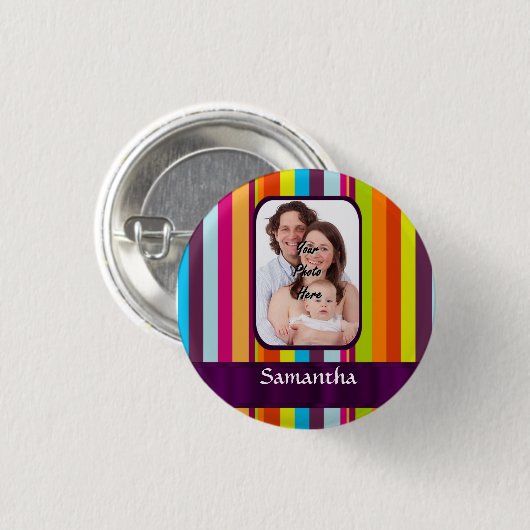 Farbiger Bonbenstreifen Button (Vorne & Hinten)