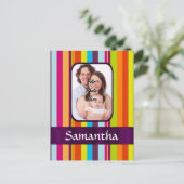 Farbiger Bonbenstreifen Postkarte (Stehend Vorderseite)