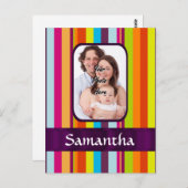 Farbiger Bonbenstreifen Postkarte (Vorne/Hinten)