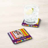 Farbiger Bonbenstreifen Untersetzer (Rechte Seite)