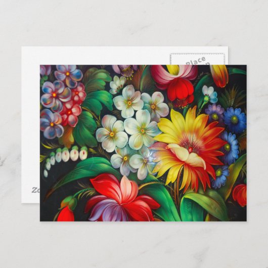 farbiger Bouquet Postkarte (Vorne/Hinten)